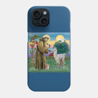 Saint Francis Blesses a Baby Llama Phone Case