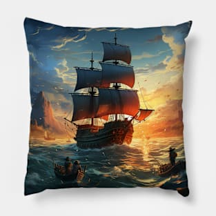 Ocean Odyssey: Sailing into the Abyss Pillow