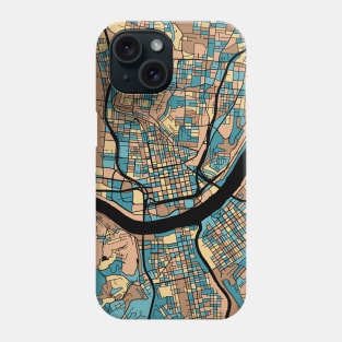 Cincinnati Map Pattern in Mid Century Pastel Phone Case