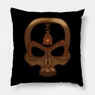 Vintage Retro Hip-hop Punk Gothic Red Gemstone Rock Skull Pillow