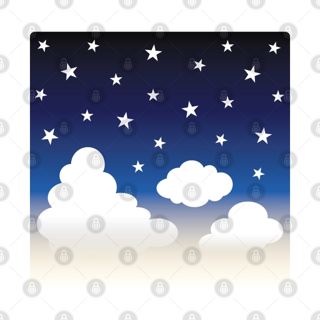 Clouds | Stars | Gradient | White Blue Yellow | Dark by Wintre2