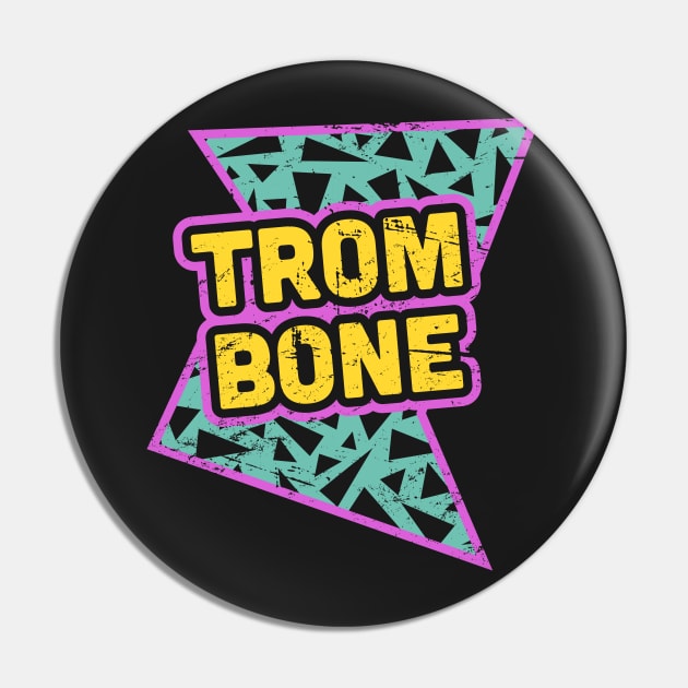 Rad 90s Trombone Pattern | Marching Band Pin by MeatMan