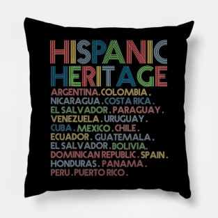 Hispanic Heritage Month Latino All Countries Names Pillow