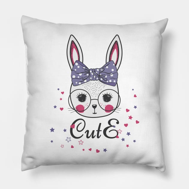 Сute bunny girl Pillow by playmanko