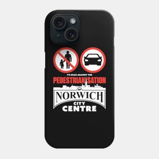 The Pedestrianisation of Norwich City Centre (white-out) Phone Case