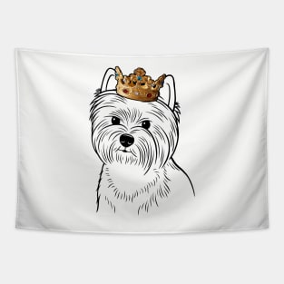 West Highland White Terrier Westie Dog King Queen Wearing Crown Tapestry