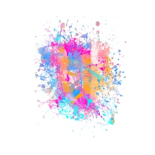 Abstract Vibrant Multicolor Brush Strokes and Splatters 5 T-Shirt