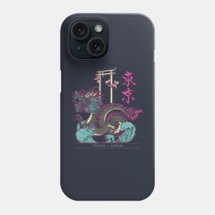 Japanese Tokyo Dragon Asian inspired Neon retro 80’s style Phone Case