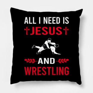 I Need Jesus And Wrestling Wrestler Pillow