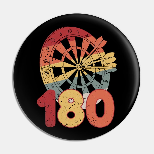 Darts Player 180 Retro Vintage Pin by Visual Vibes