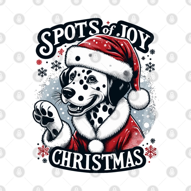 "Spots of Joy Christmas" - Festive Dalmatian Santa by WEARWORLD