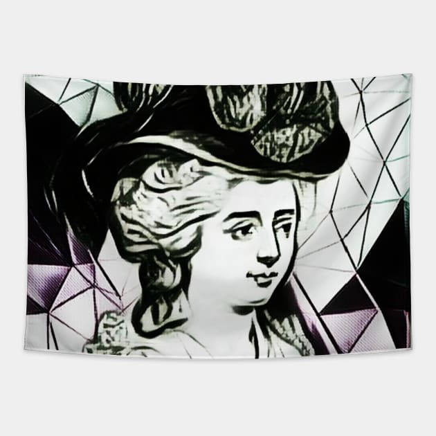 Frances Burney Black and White Portrait | Frances Burney Artwork 7 Tapestry by JustLit