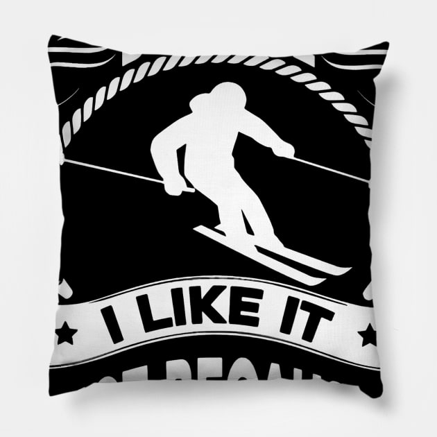 I Skiing Because I Like It Pillow by arlenawyron42770