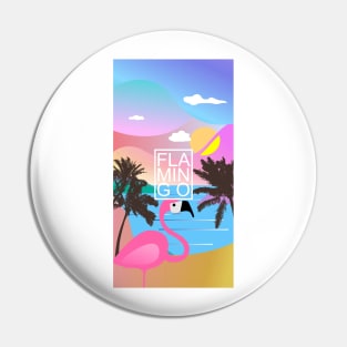 Flamingo Summer night Pin