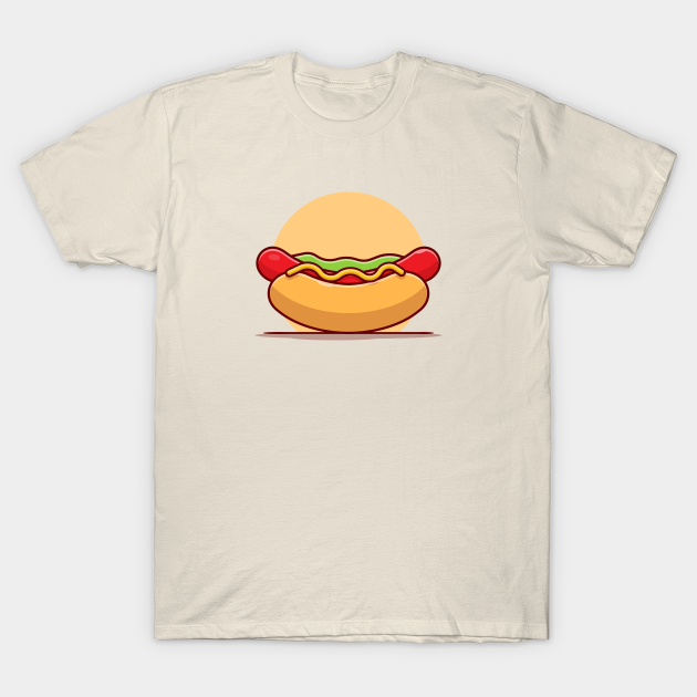 Discover Hotdog Cartoon Vector Icon Illustration (11) - Hotdog - T-Shirt