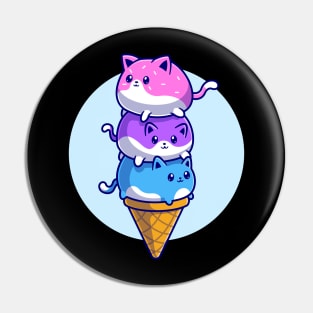 Cute Cat Ice Cream Cartoon Pin