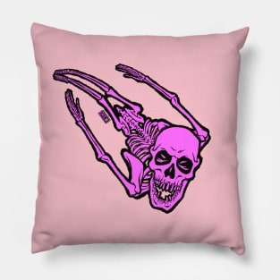 Flying Skellie (hot pink) Pillow