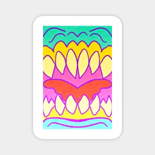 Chomps fanged neon mask 3 Magnet