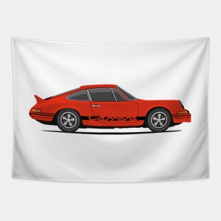 supercar 911 carrera rs turbo 1972 side red Tapestry