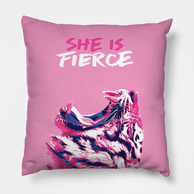 She is Fierce Pillow by polliadesign