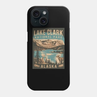 Lake Clark National Park Retro Illustration Phone Case