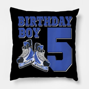 5 Year Old Ice Hockey Themed Birthday Party 5Th Boy Pillow