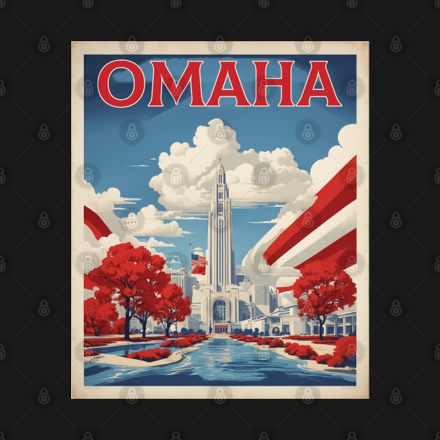 Omaha United States of America Tourism Vintage Poster by TravelersGems