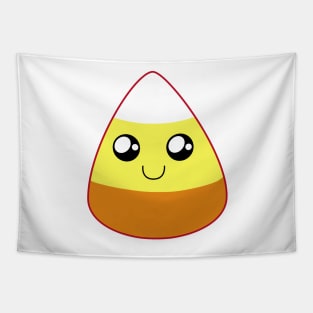 Cute Happy Candy Corn (Bright Green) Tapestry