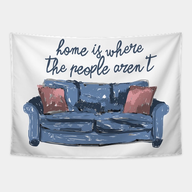 Home is where the people aren't navy Tapestry by ninoladesign