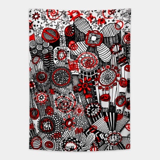 City Top Doodle Black Tapestry