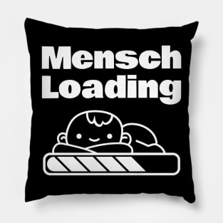 Little Baby Mensch Loading Funny Yiddish Words Pillow