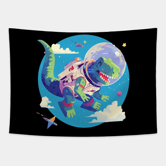 space dino Tapestry by peterdoraki