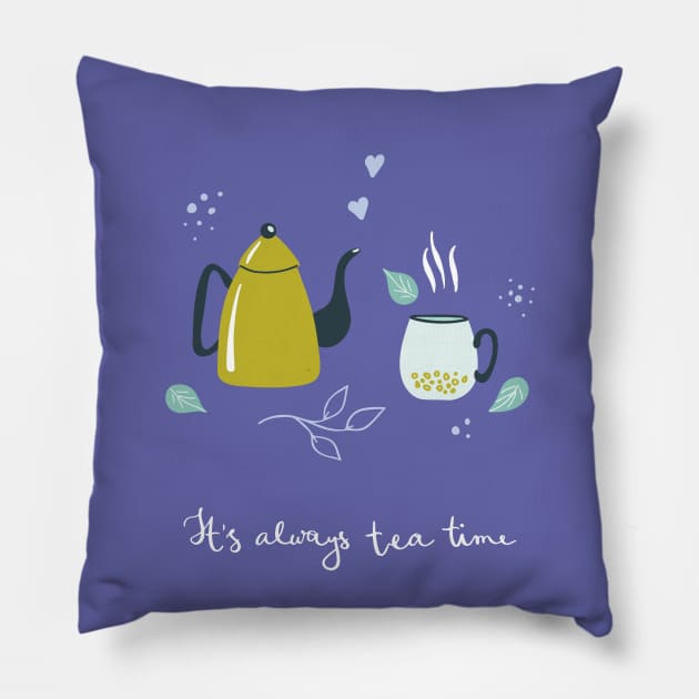 Tea time print Pillow by DanielK