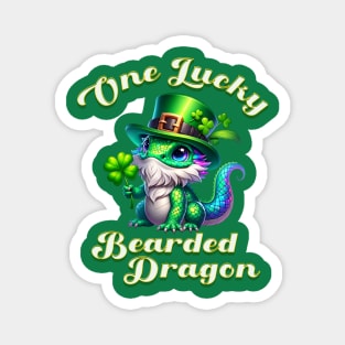 One Lucky Bearded Dragon St Patricks Day Magnet