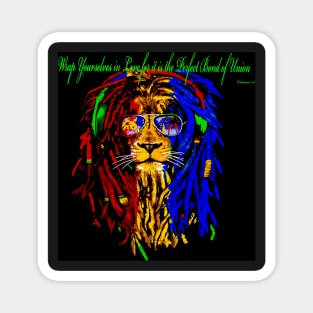 LION BOUND BY LOVE AND UNITY Magnet