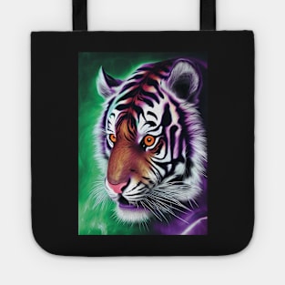 Psychedelic Tiger | Colorful Tiger Art | Astral Tiger Painting | Beautiful Multicolored Tiger Tote