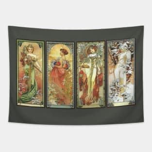 Art Nouveau 4 Seasons Art Tapestry