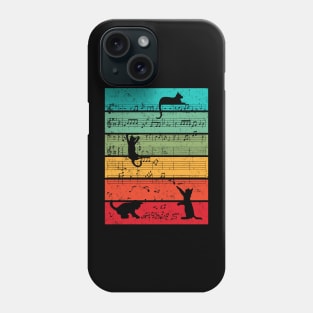 Cute Cat Kitty Music Notes Colorful Musician Clef Phone Case