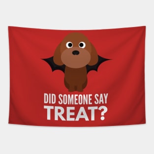 Miniature Poodle Halloween Trick or Treat Tapestry