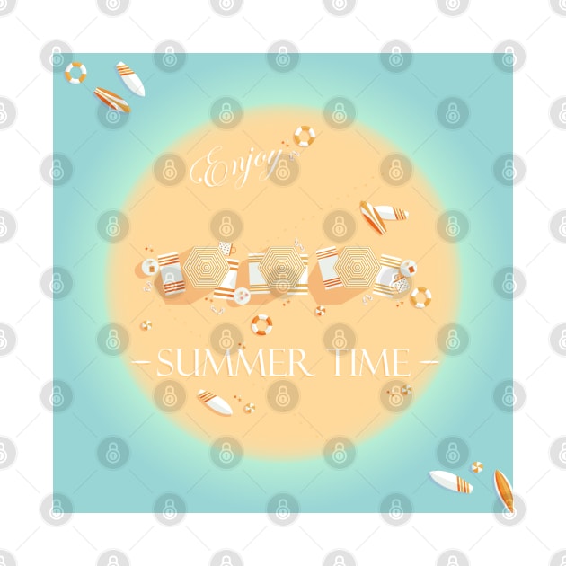 Beach, island top view, summer vacation illustration by kallyfactory