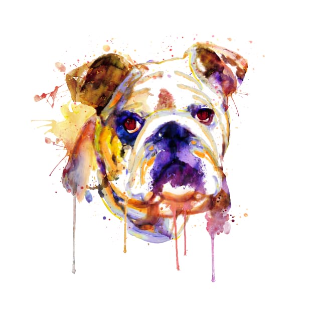 English Bulldog Head by Marian Voicu