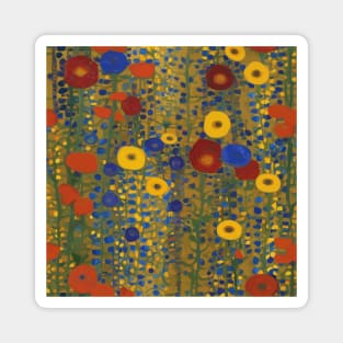 Colorful Abstract Flower Garden Wallpaper Magnet