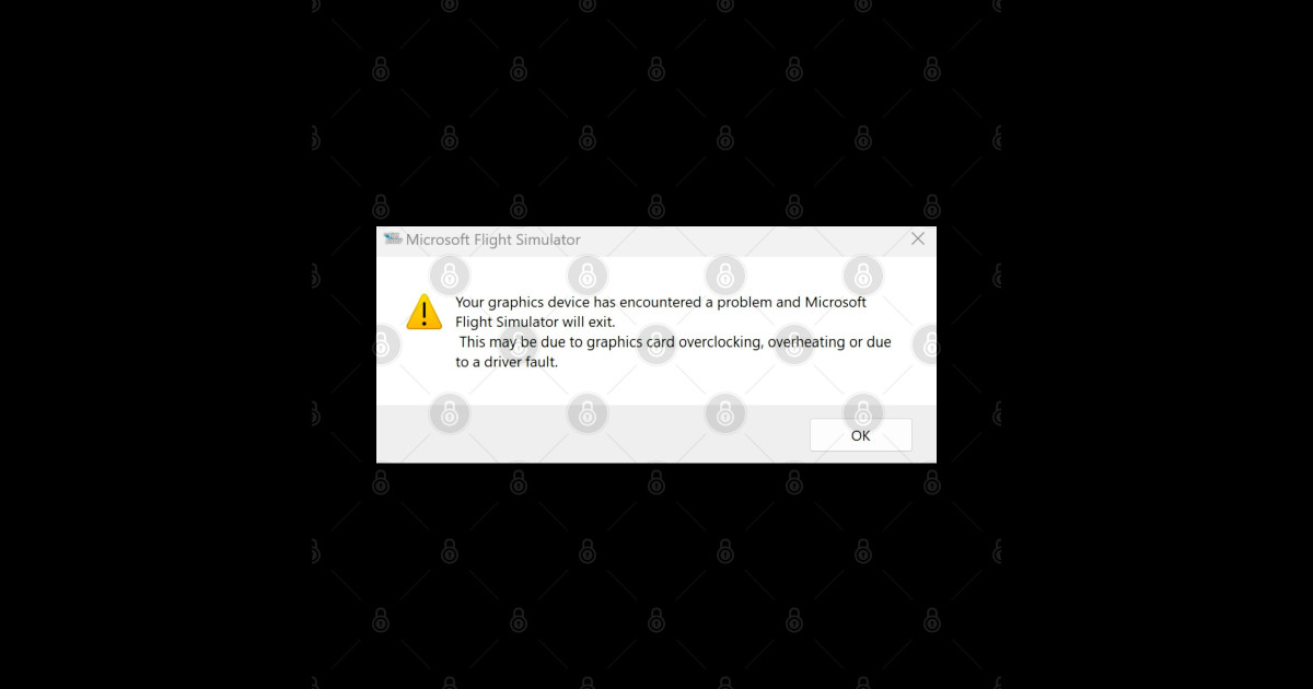 MSFS Crash Graphics Error Message Dpe1974 Sticker TeePublic