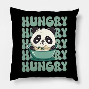 Hungry cute panda Pillow