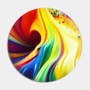 Liquid Colors Flowing Infinitely - Heavy Texture Swirling Thick Wet Paint - Abstract Inspirational Rainbow Drips Pin