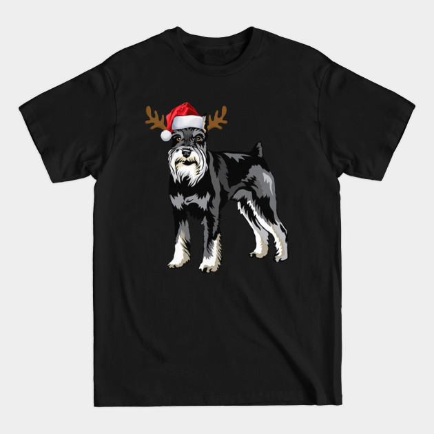 Discover Cute Schnauzer Santa Hat Christmas Happy Holidays Merry Christmas Dog - Schnauzer Christmas - T-Shirt