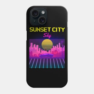 Sunset City Sky Retro Neon Arcade 80s Design Phone Case