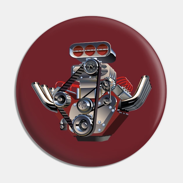 Cartoon Turbo Engine Pin by Mechanik