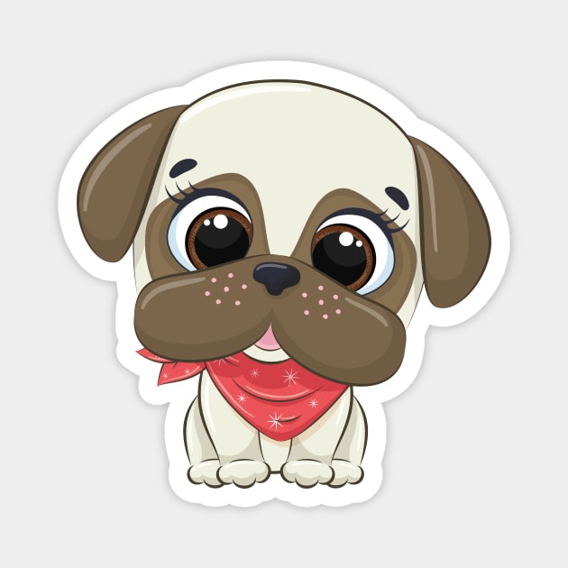 Cute and Funny Boxer Dog Cartoon Bulldog Magnet by admeral