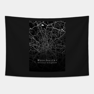 Manchester United Kingdom City Map dark Tapestry